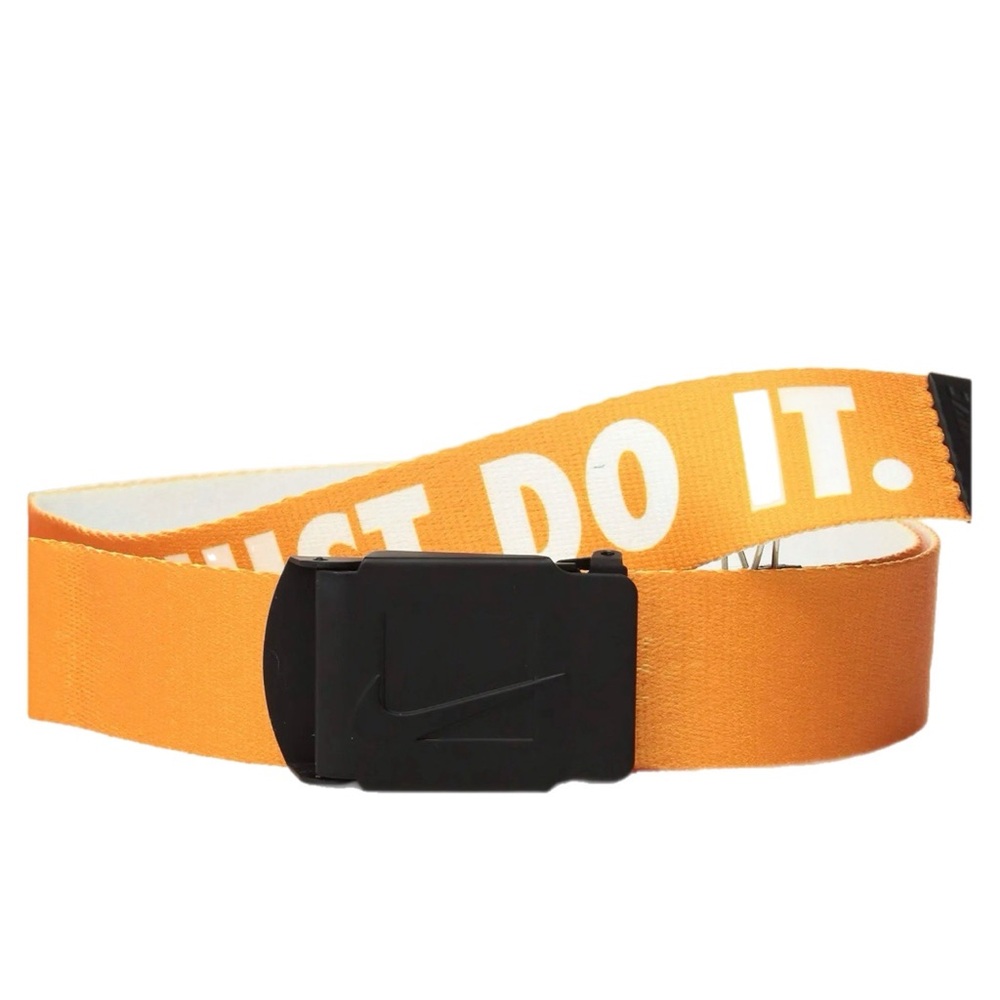 Nike Golf "Just Do It" Reversible Web Belt โ Orange/White